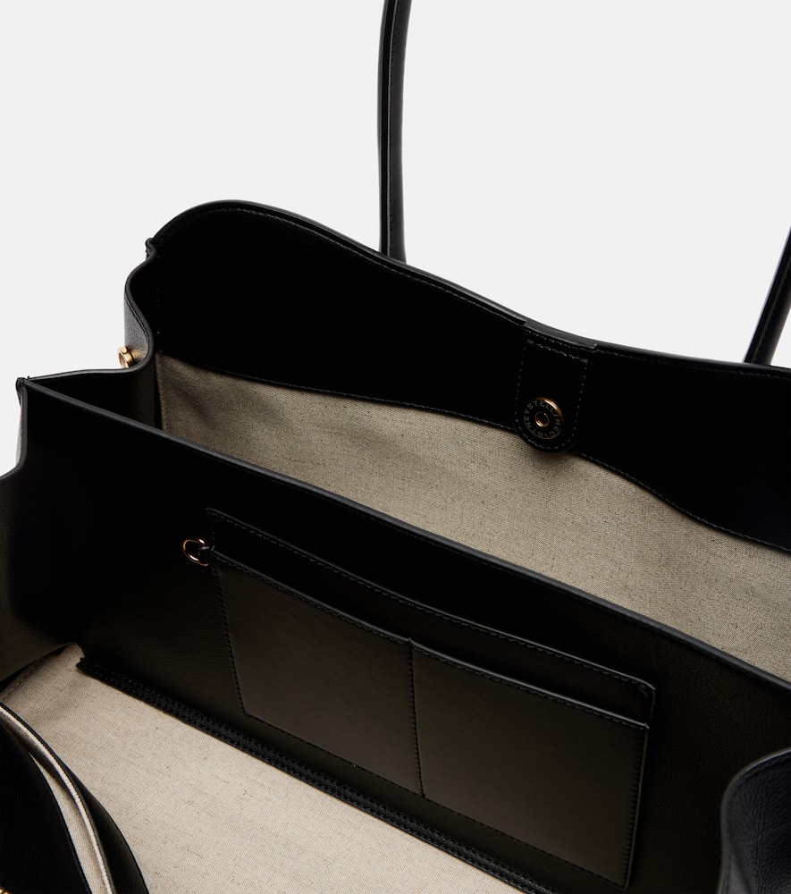 Stella Mccartney Black Synthetic Leather Ryder Shopping Bag In Black