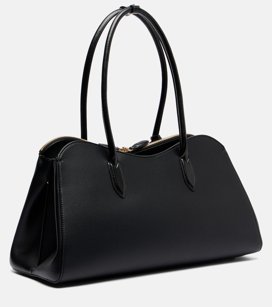 Stella Mccartney Black Synthetic Leather Ryder Shopping Bag In Black
