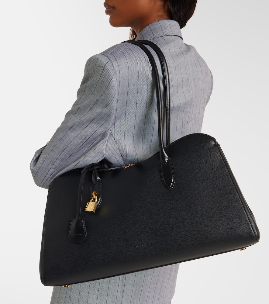 Stella Mccartney Black Synthetic Leather Ryder Shopping Bag In Black
