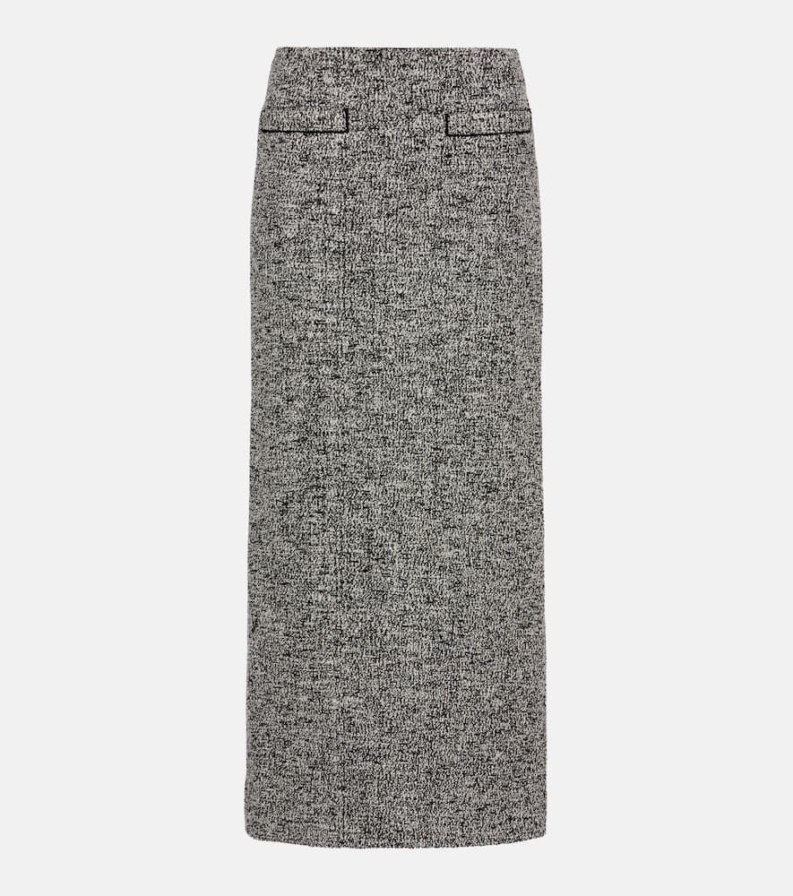 Oscar De La Renta Bouclé Jersey Knit Pencil Skirt In Gray