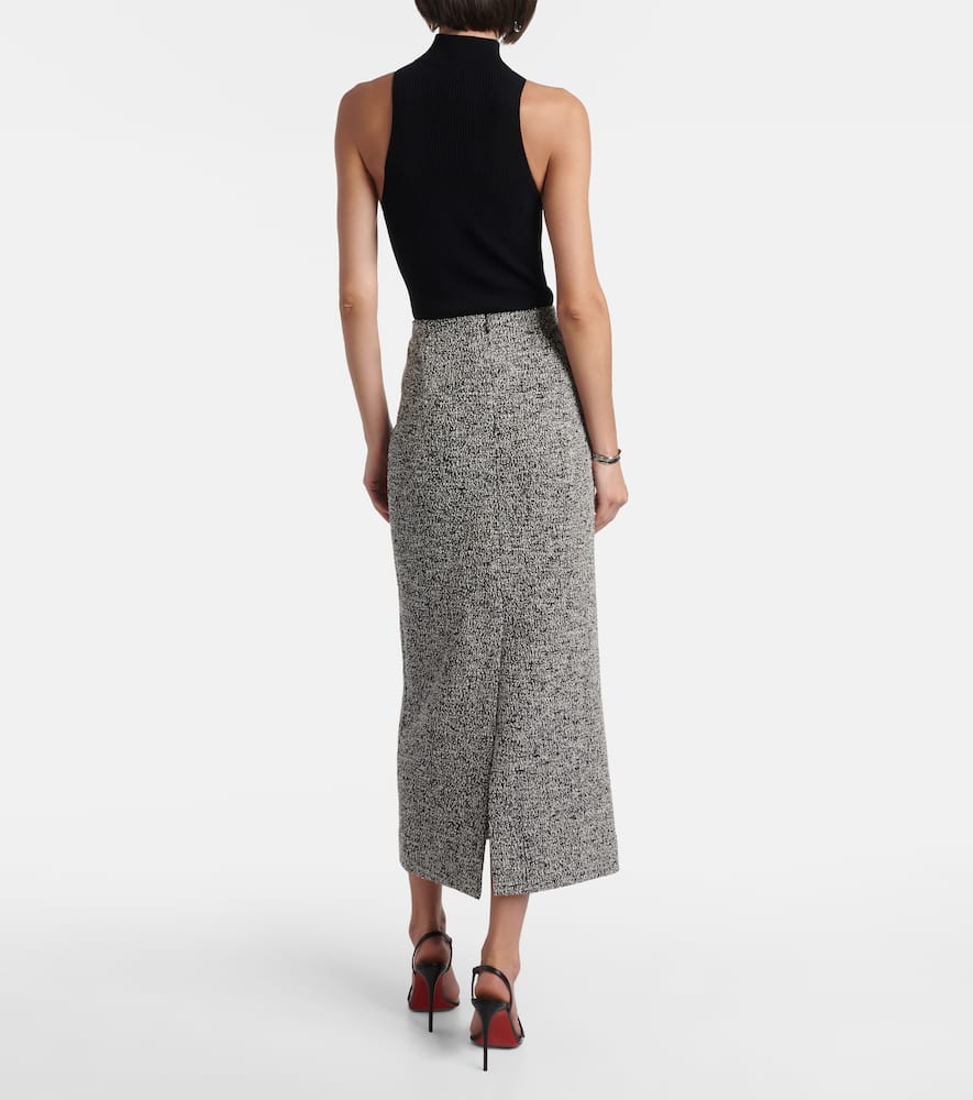Oscar De La Renta Bouclé Jersey Knit Pencil Skirt In Gray
