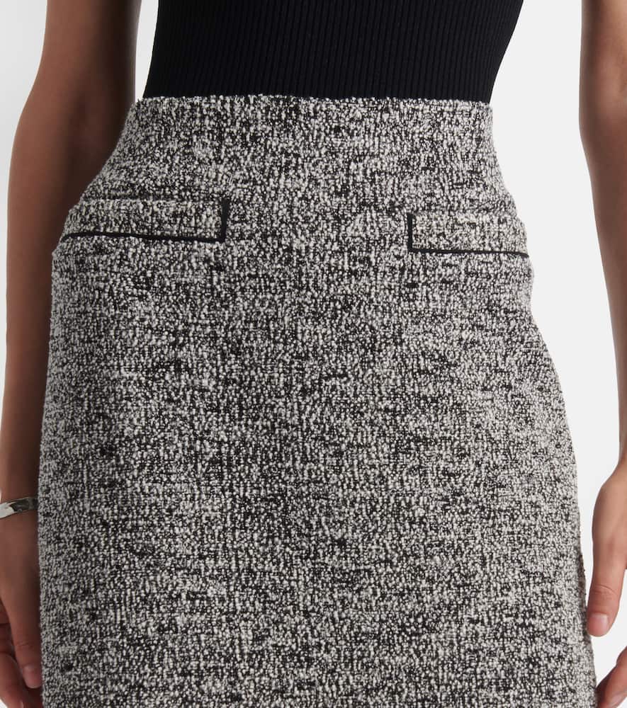 Oscar De La Renta Bouclé Jersey Knit Pencil Skirt In Gray