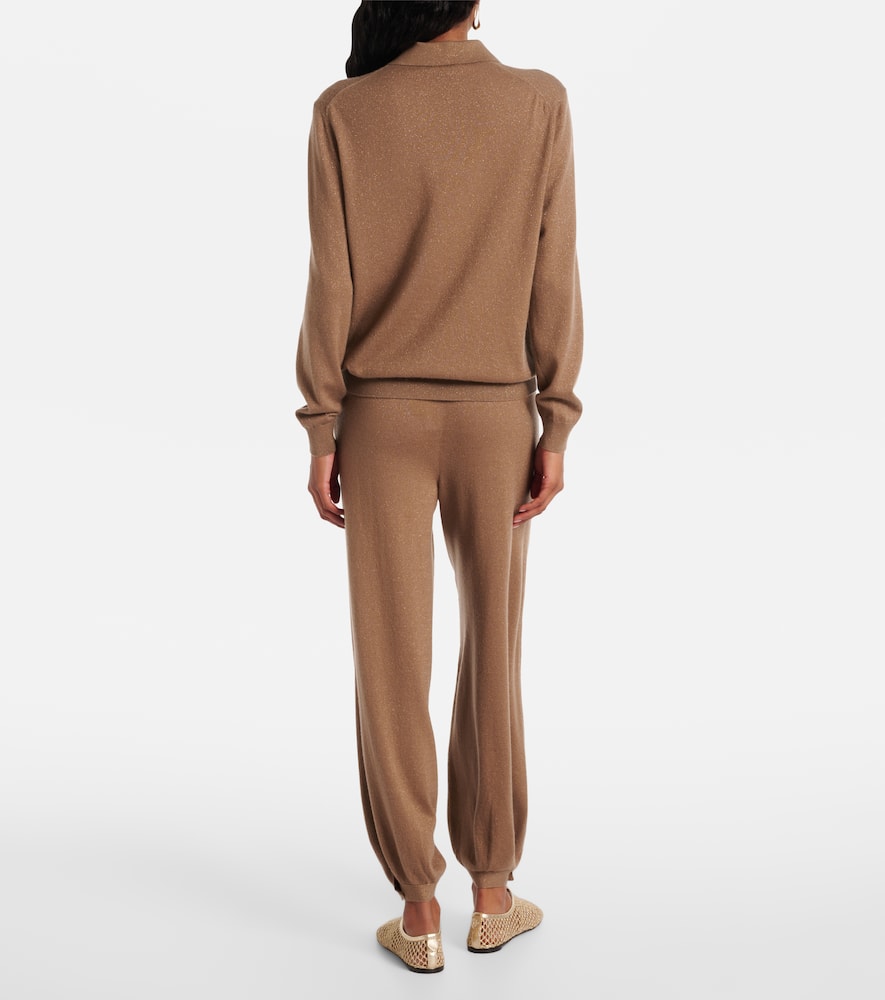 Loro Piana Luciole Cashmere-blend Polo Sweater In Brown