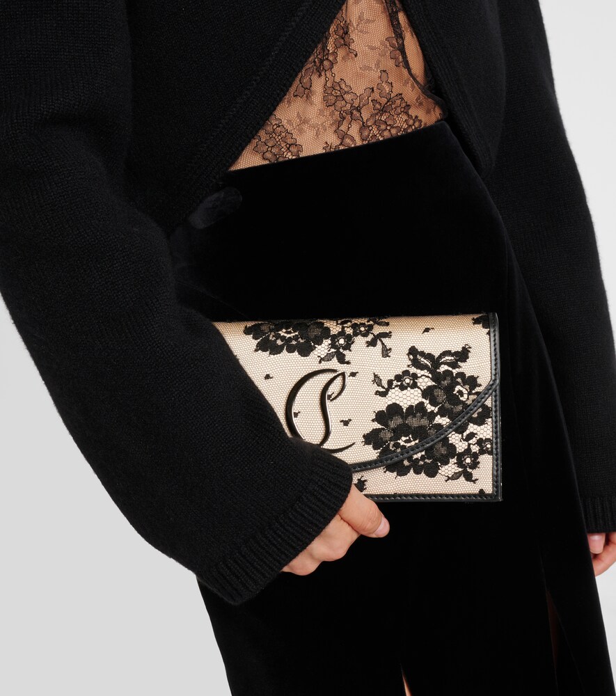 Christian Louboutin Loubi54 Small lace clutch