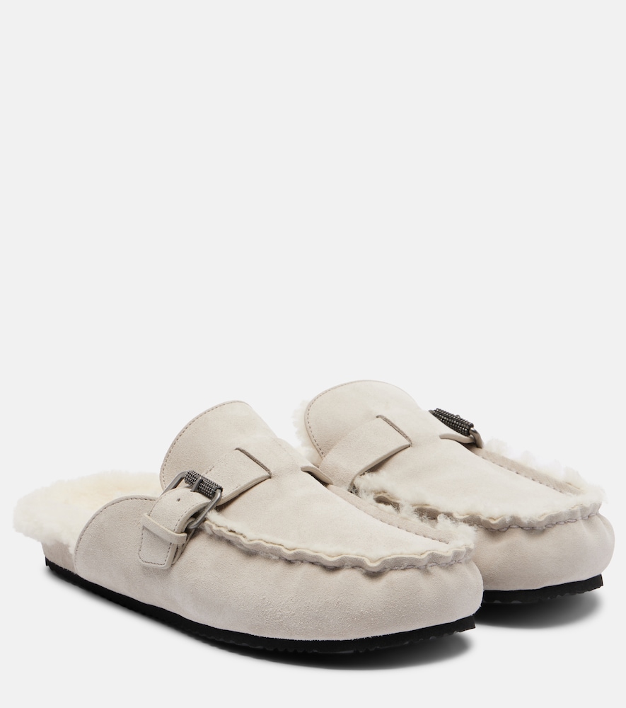 Brunello Cucinelli Monili shearling-lined suede mules | Thumbnail 6 Brunello Cucinelli Monili shearling-lined suede mules | Thumbnail 6