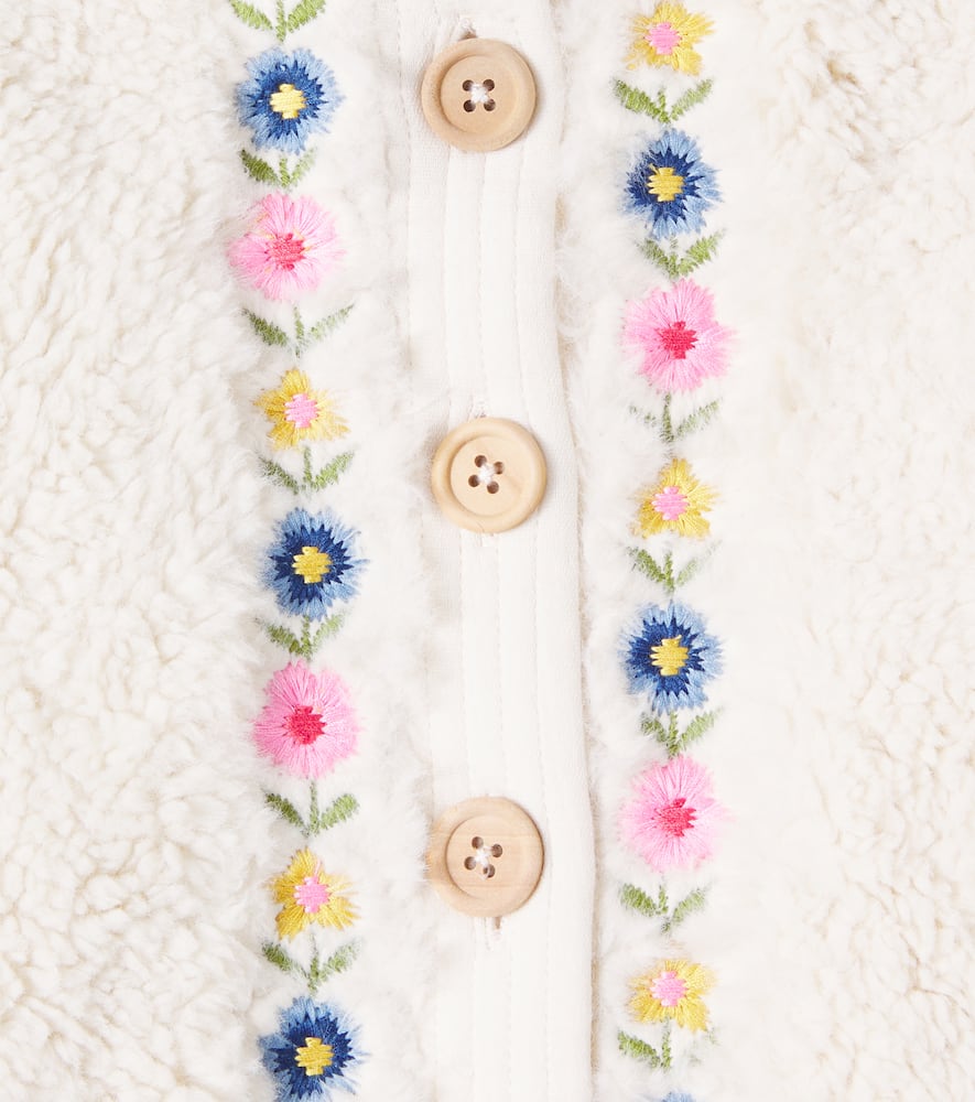 Louise Misha Floral Embroidered Teddy Jumpsuit In White