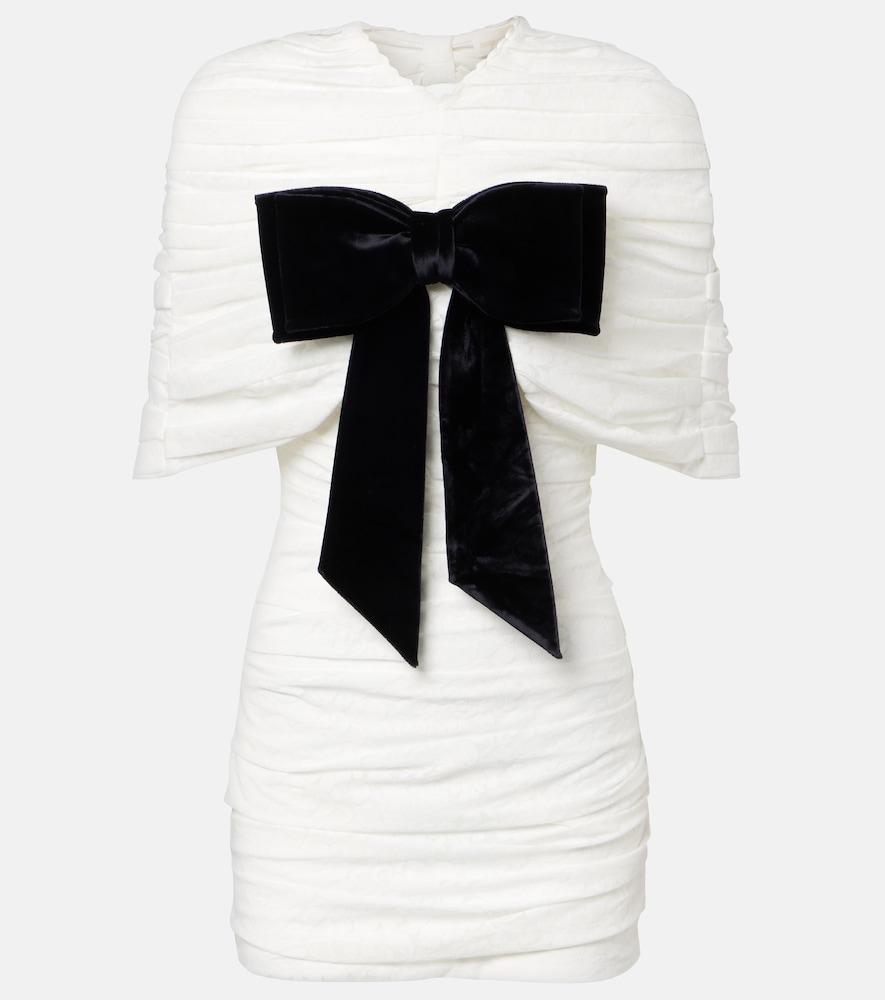 embellished mini dress in black Shushu/Tong // Black & White Wool Lace Bow Dress – VSP Consignment main image 1
