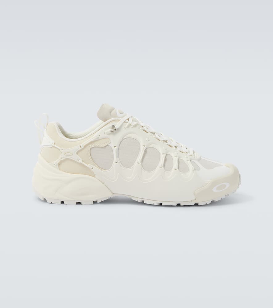 Junya Watanabe Technical Fabric Sneakers With Cage-like Overlay Design In White