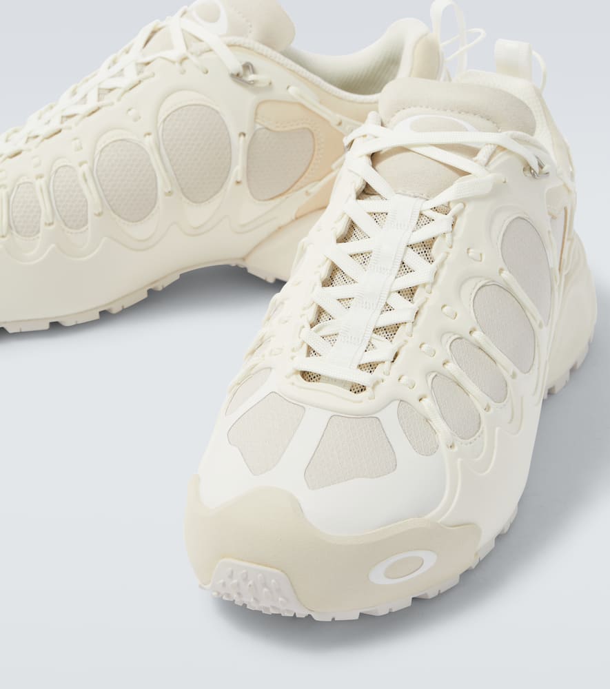 Junya Watanabe Technical Fabric Sneakers With Cage-like Overlay Design In White
