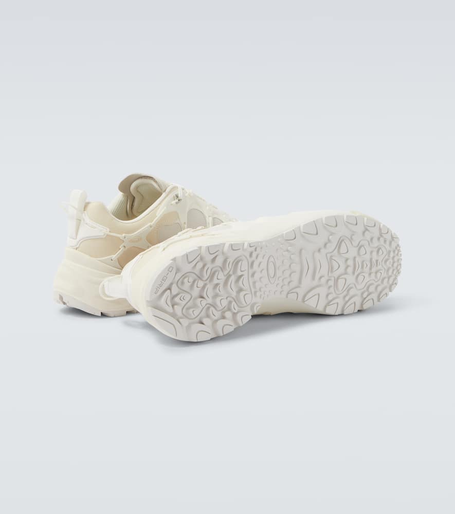 Junya Watanabe Technical Fabric Sneakers With Cage-like Overlay Design In White