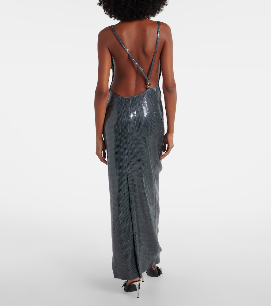 Coperni Women Ruched Sequin-embellished Gown In Silver