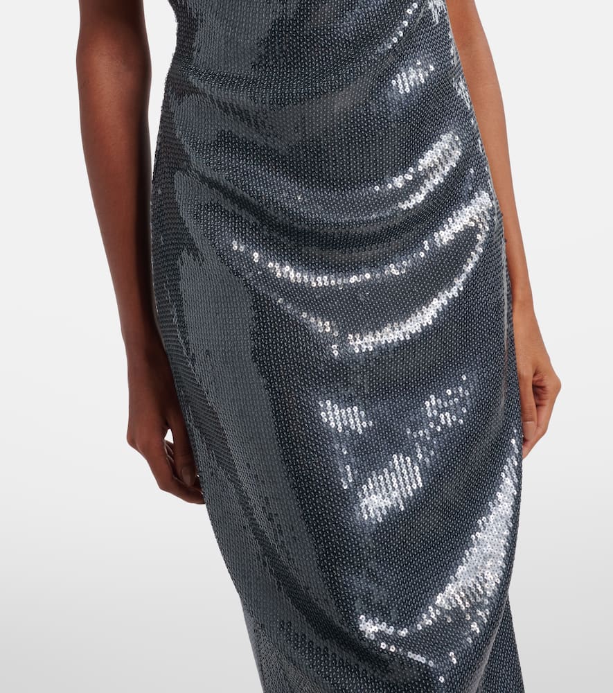 Coperni Women Ruched Sequin-embellished Gown In Silver