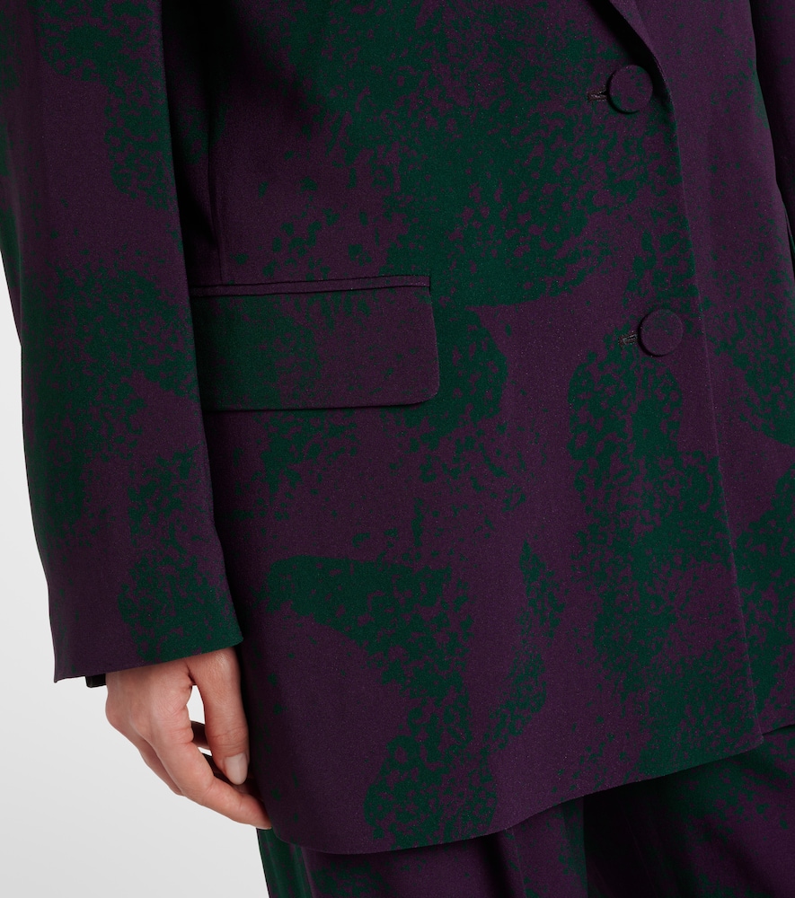 Dries Van Noten Printed Blazer In Burgundy