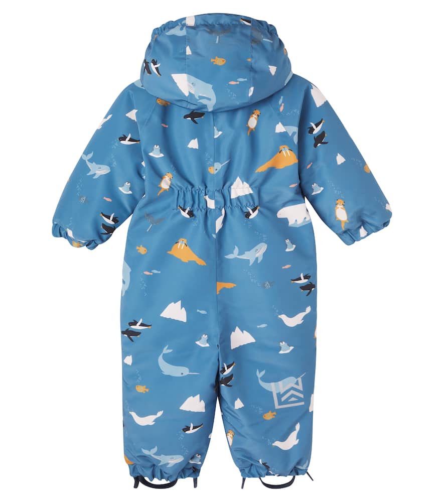 Liewood Maddy Hooded Printed Snowsuit In Blue