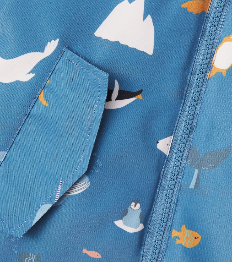 Liewood Maddy Hooded Printed Snowsuit In Blue