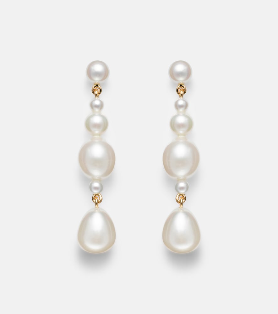 Sophie Bille Brahe Petite Amis De La Perle 14kt gold earrings with freshwater pearls