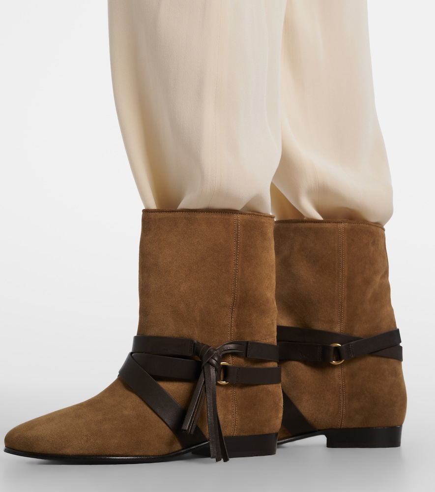 Isabel Marant Rejen leather-trimmed suede ankle boots