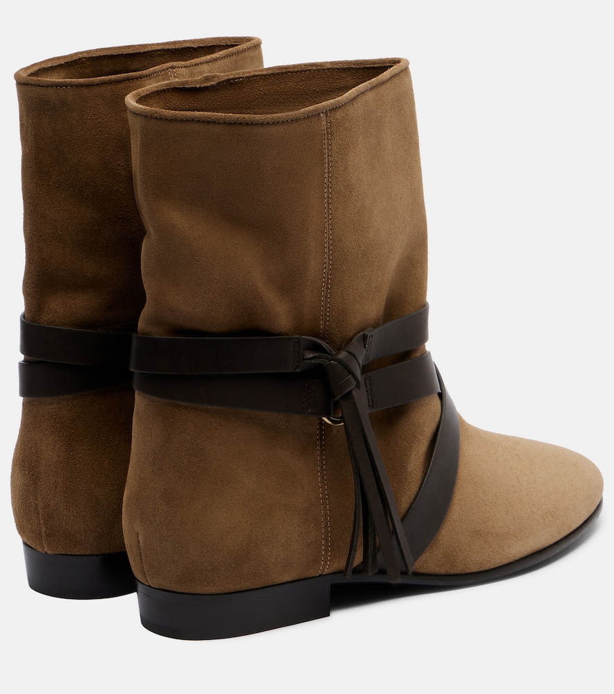  Isabel Marant Isabel Marant Rejen Leather-trimmed Suede Ankle Boots 