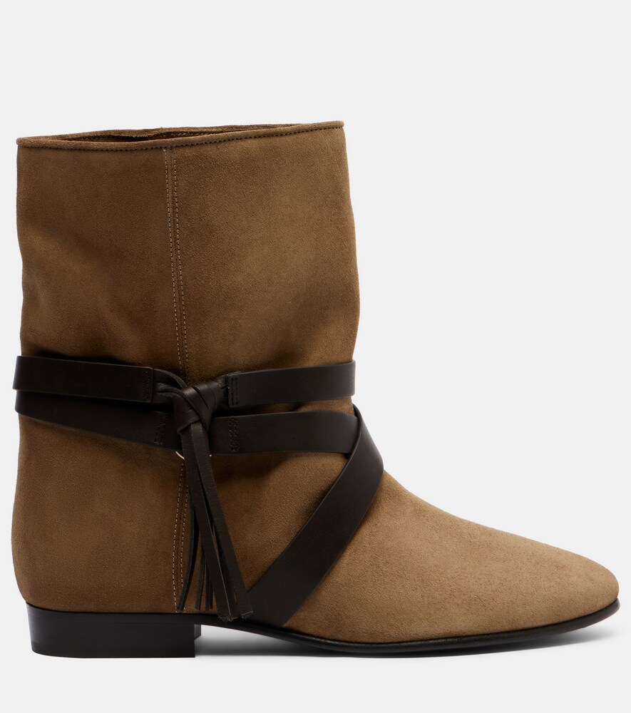  Isabel Marant Isabel Marant Rejen Leather-trimmed Suede Ankle Boots 