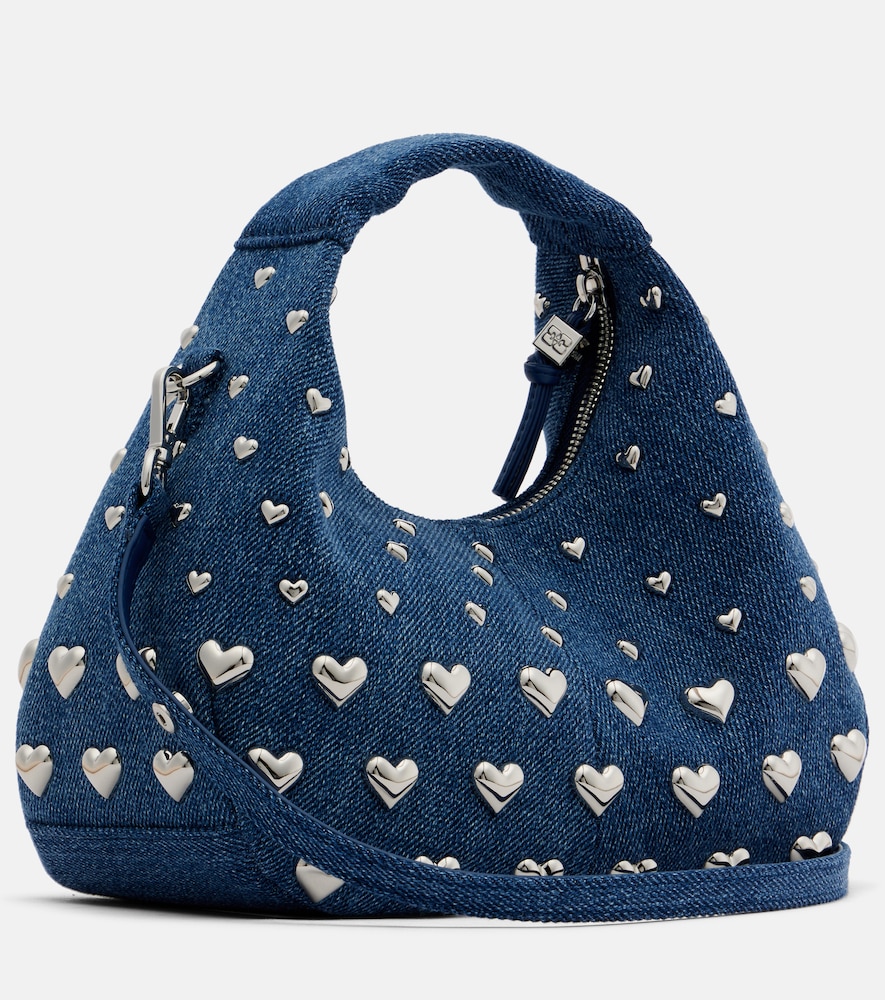  Ganni Ganni Verzierte Henkeltasche Mini Aus Denim 