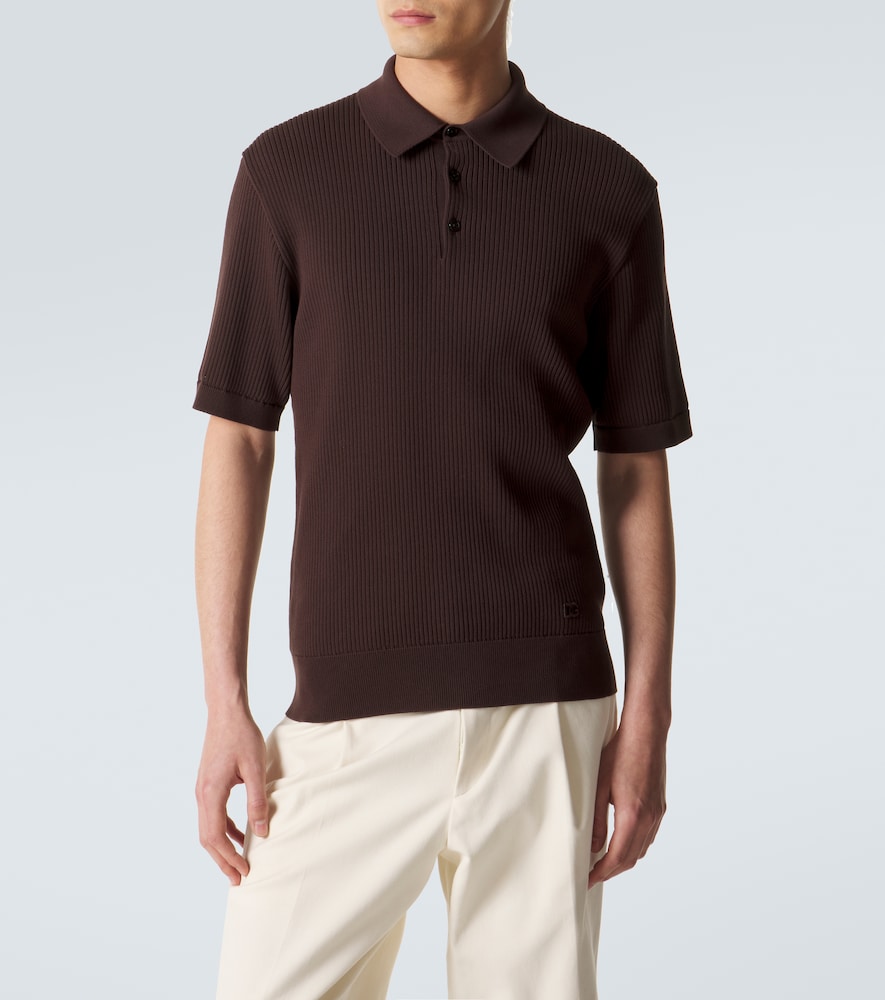  Dolce&gabbana Dolce&gabbana Polopullover Aus Baumwoll-rippstrick 