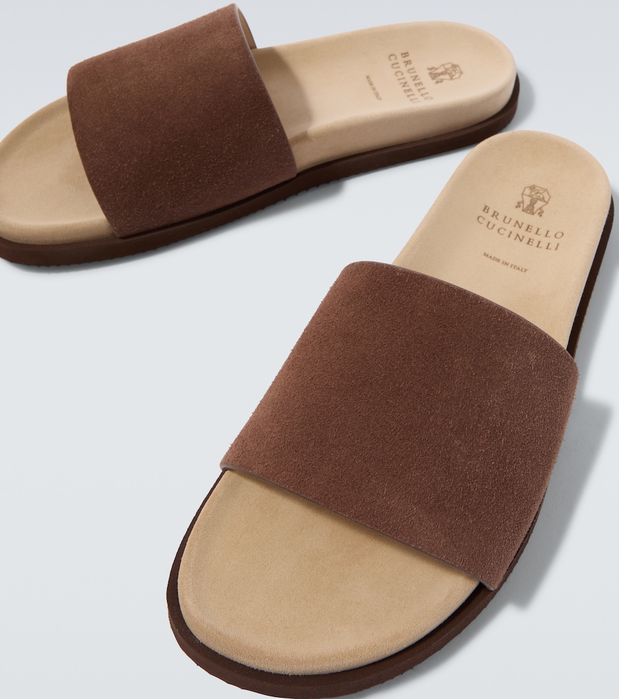  Brunello Cucinelli Brunello Cucinelli Suede Slides 