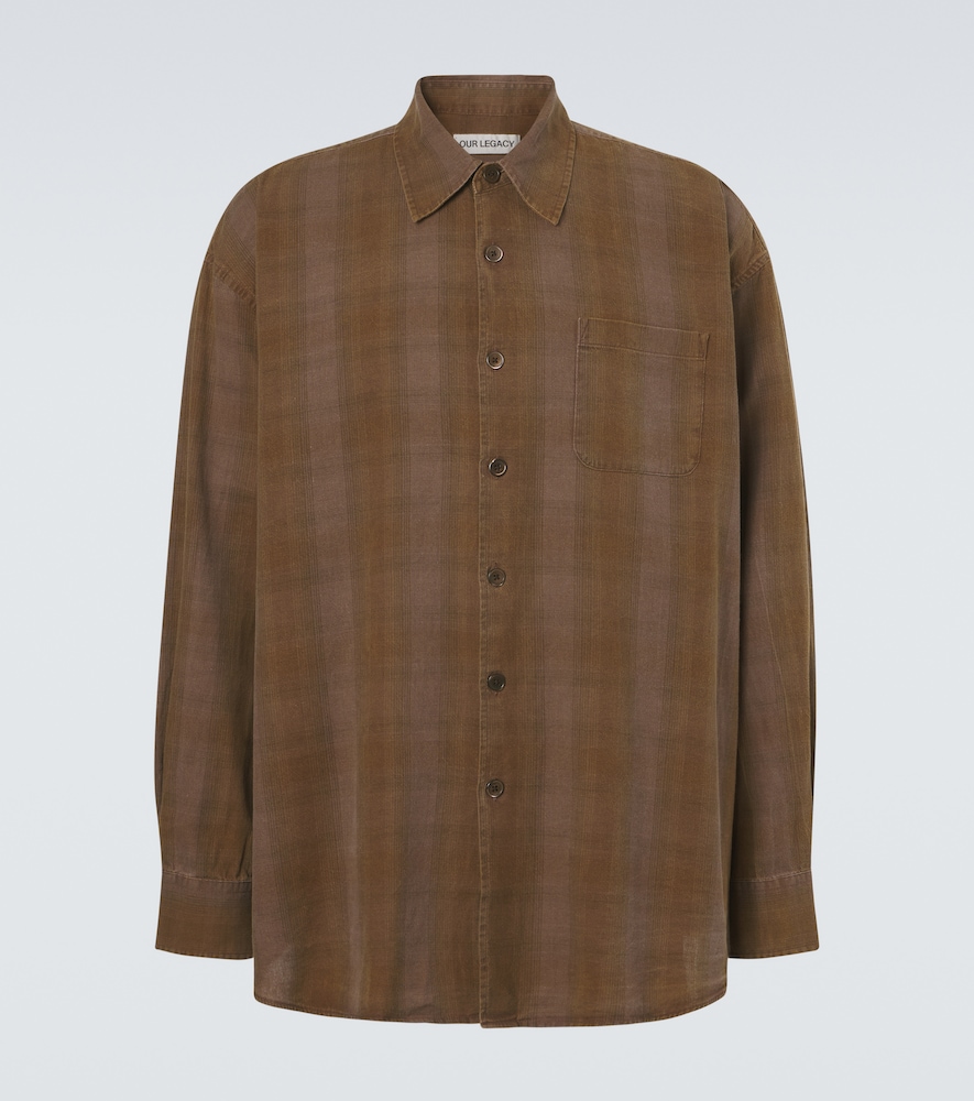 Our Legacy Men's Brown Borrowed Checked Cotton Shirt UK Size 17 - Mytheresa