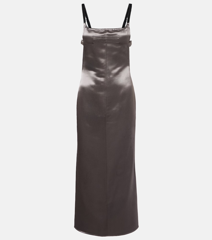 The Attico Women's Grey Open-Back Satin Midi Dress UK Size 8 - Mytheresa