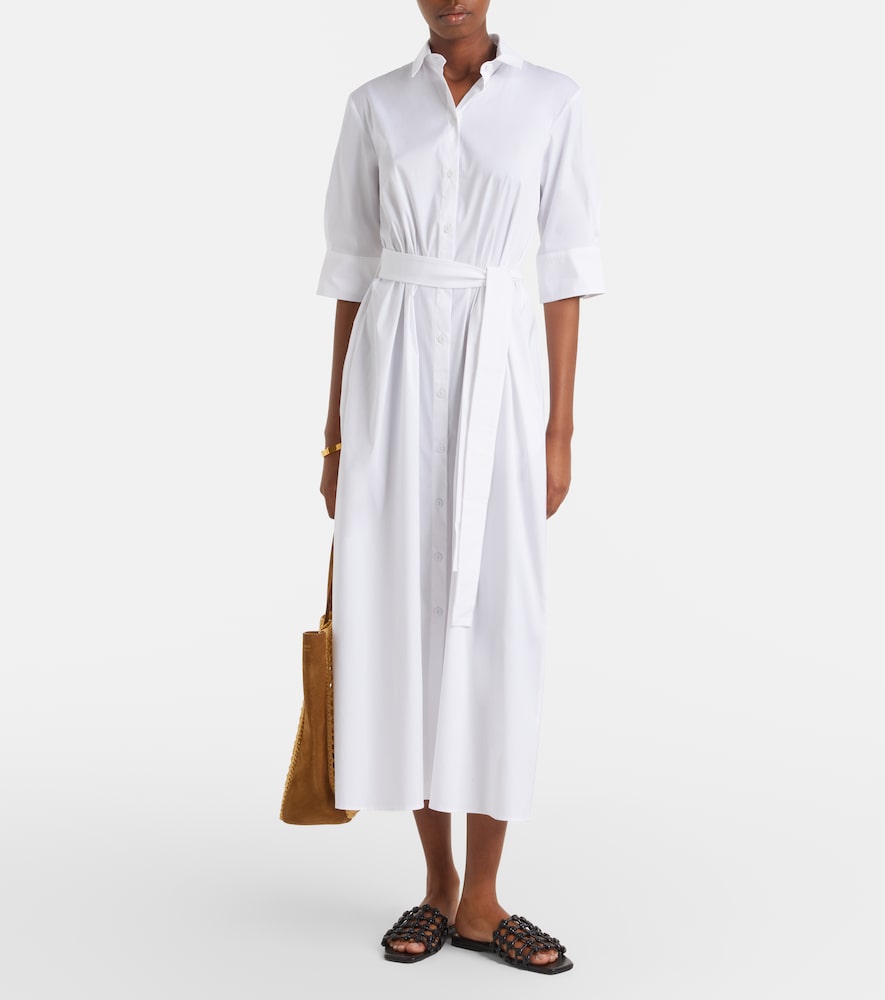 Max Mara Cognac cotton-blend midi dress