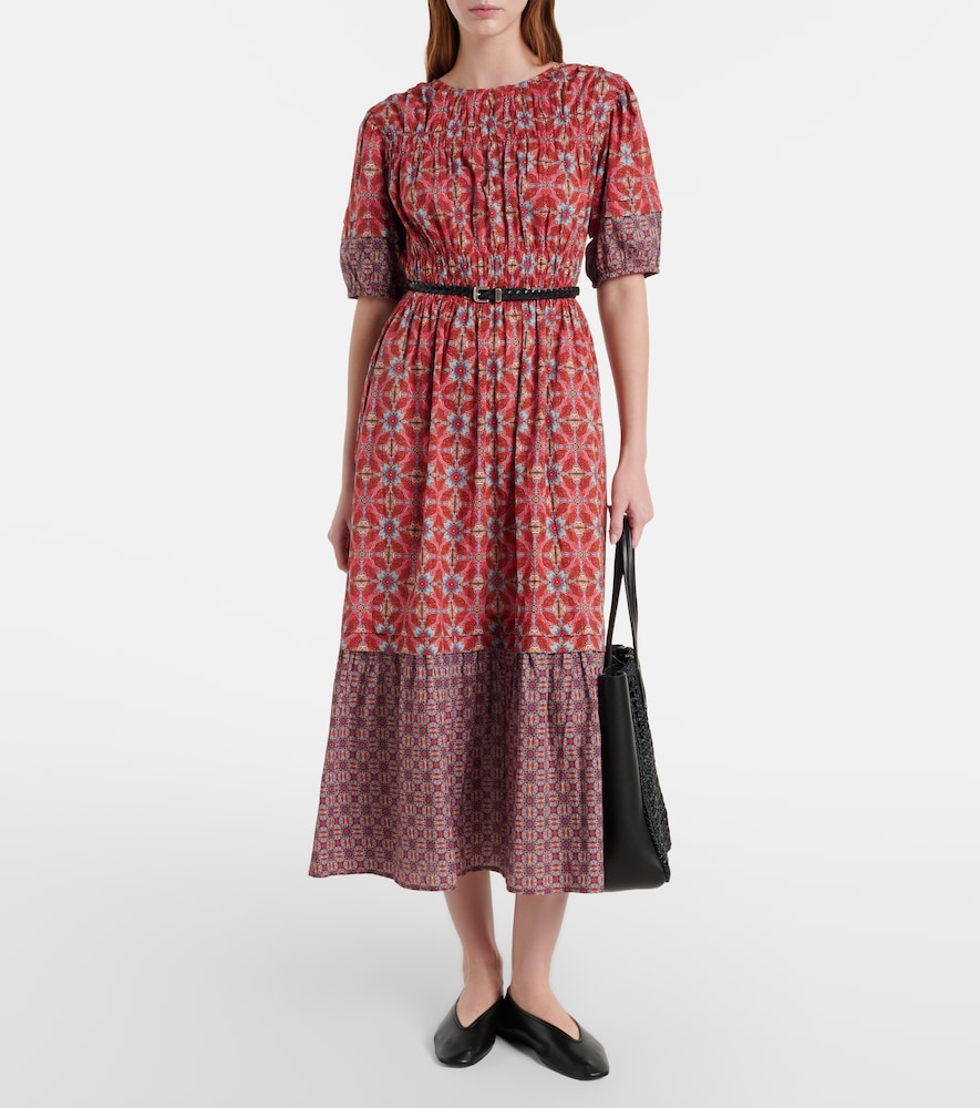 Velvet Maela printed cotton midi dress