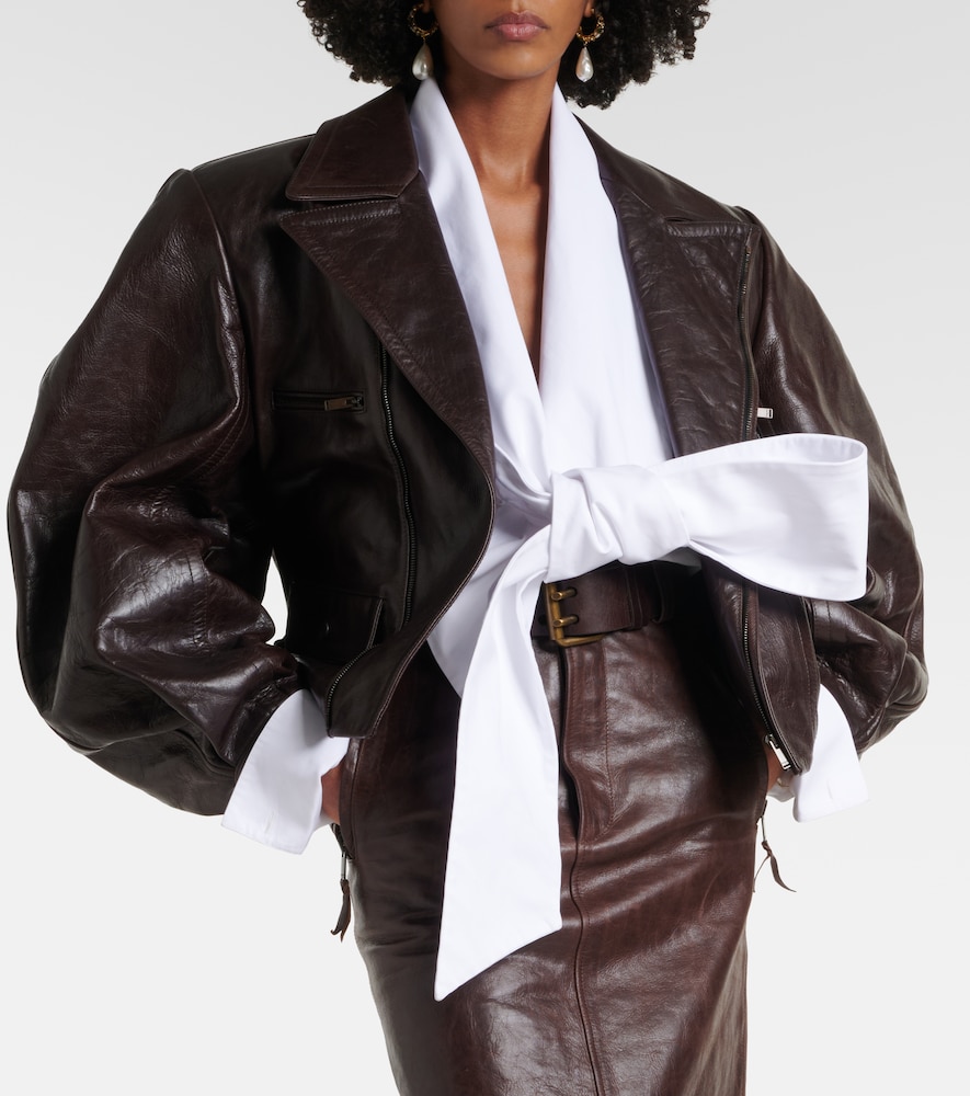 Bow-Detail Cotton Poplin Shirt