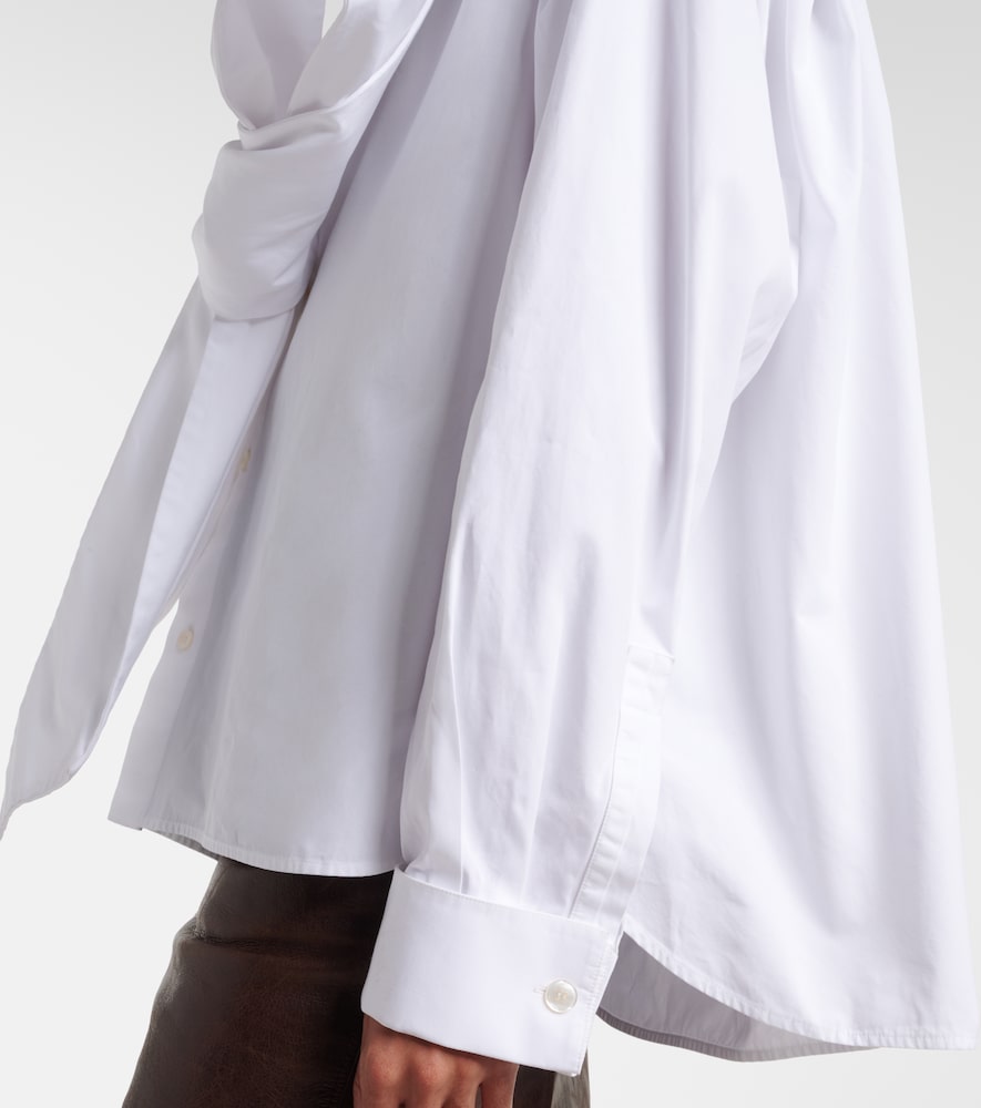  Saint Laurent Saint Laurent Bow-detail Cotton Poplin Blouse 