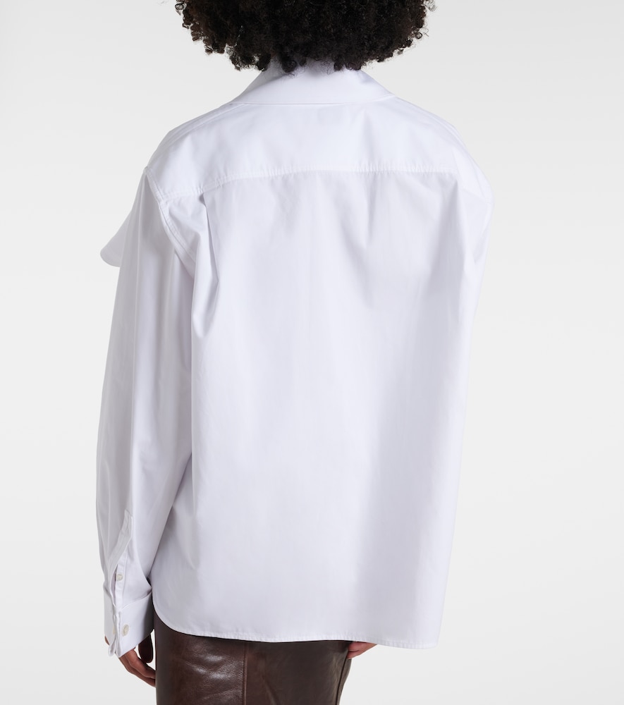  Saint Laurent Saint Laurent Bow-detail Cotton Poplin Blouse 