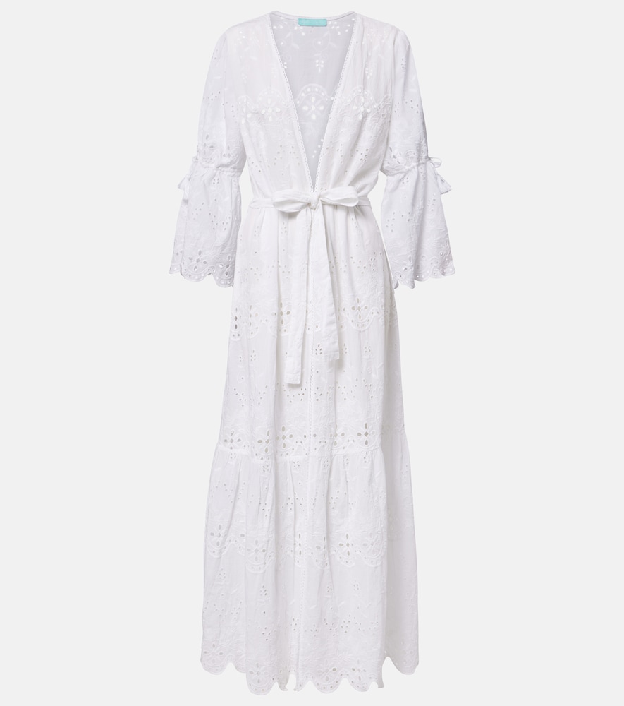 Melissa Odabash Talitha broderie anglaise belted cotton kaftan