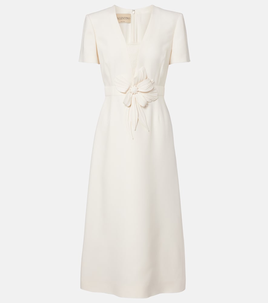 Valentino Crepe Couture floral-appliqué midi dress