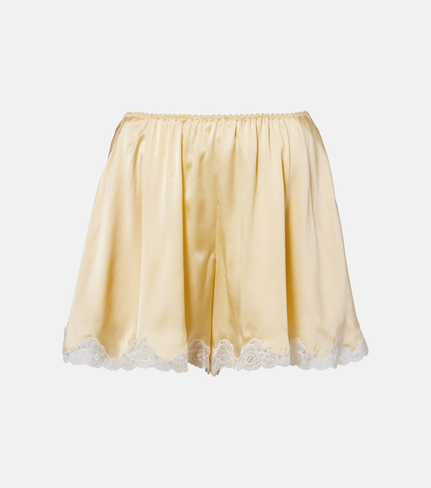 Chloé Shorts aus Seidensatin mit Spitze