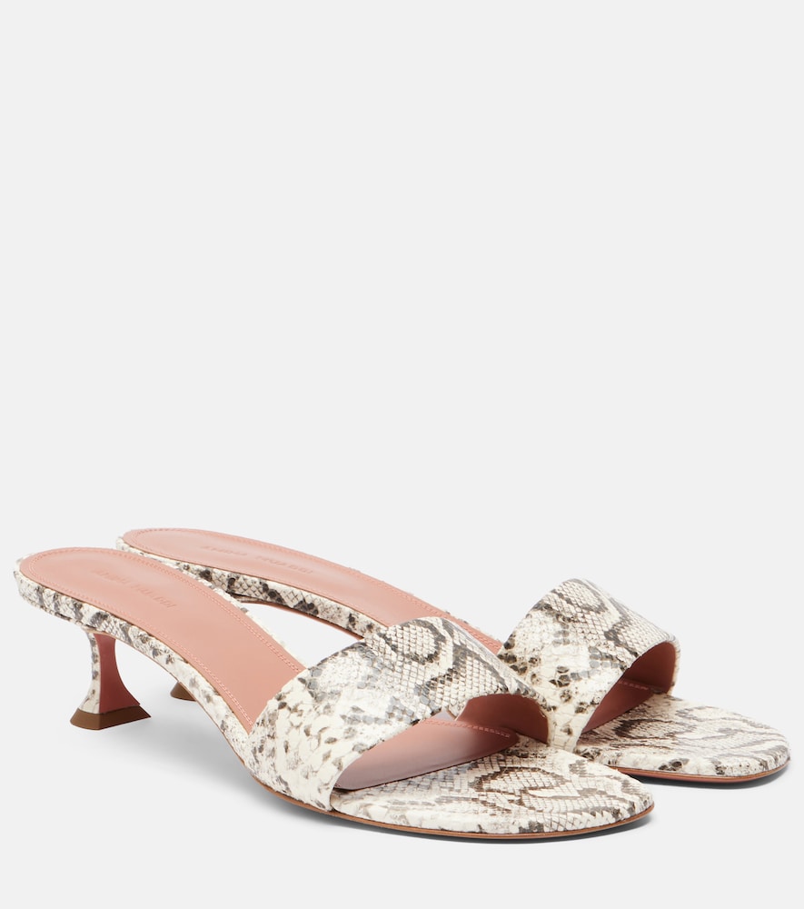 Mules Andreea in pelle con stampa serpente