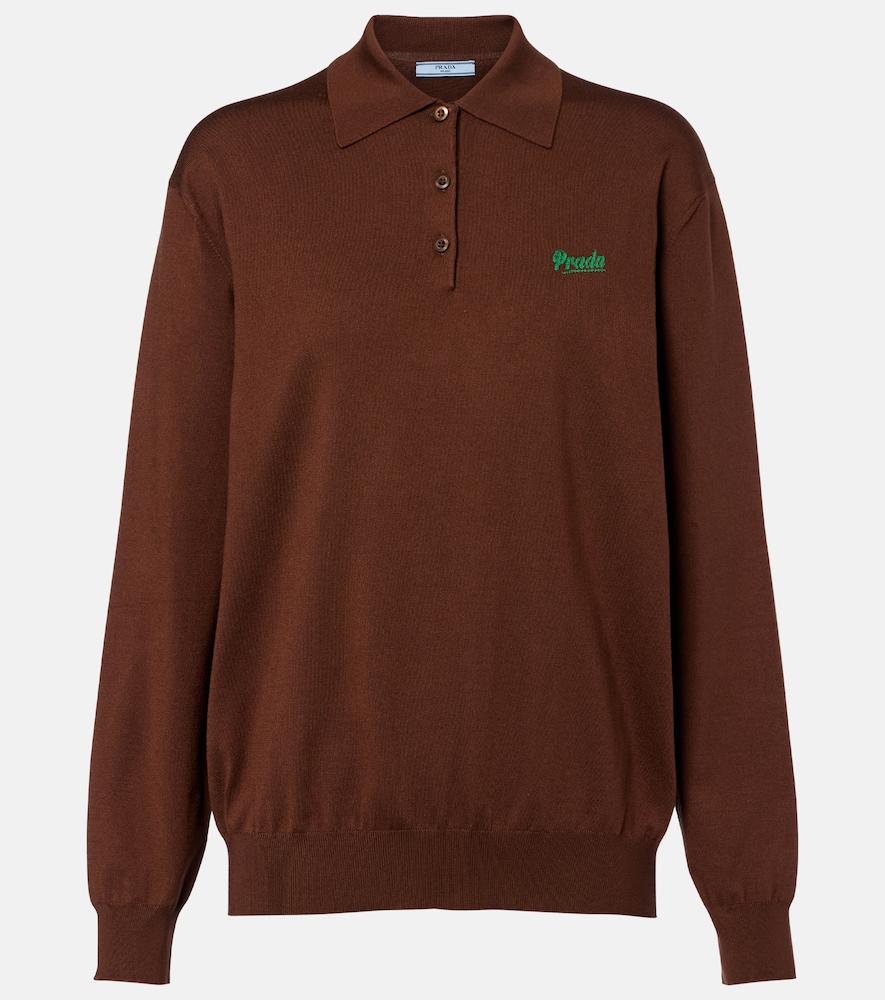 Prada Silk-blend polo sweater