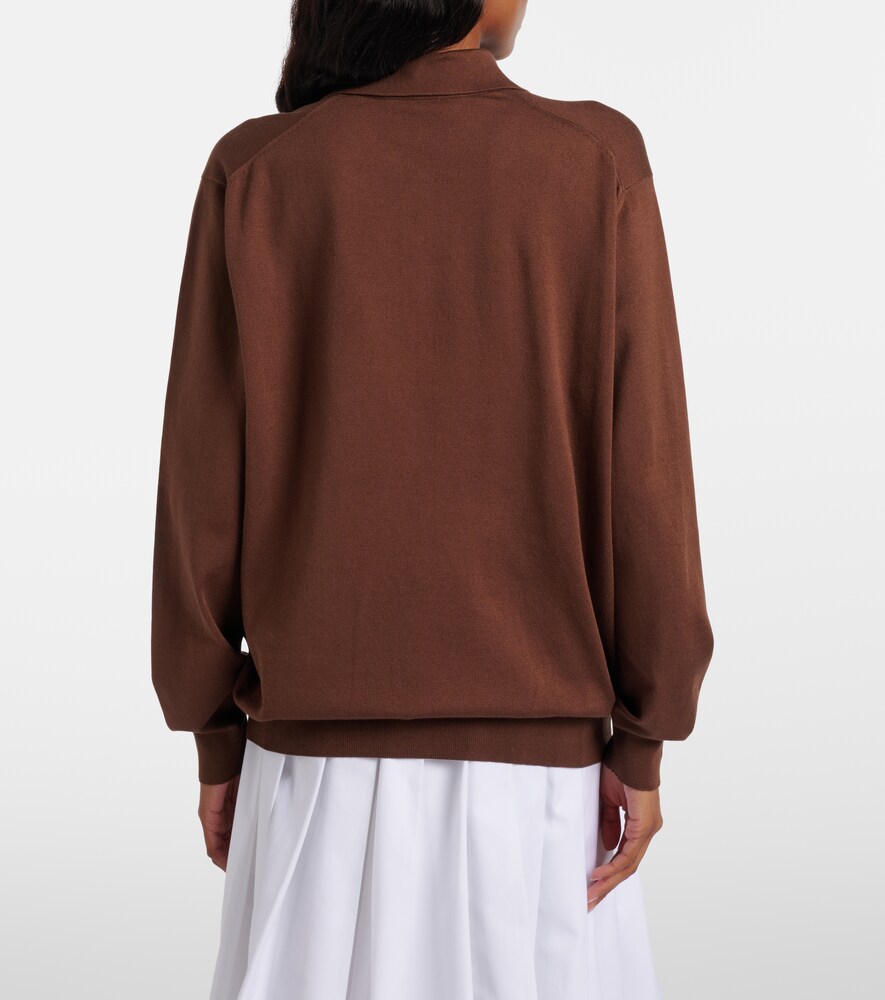  Prada Prada Silk-blend Polo Sweater 