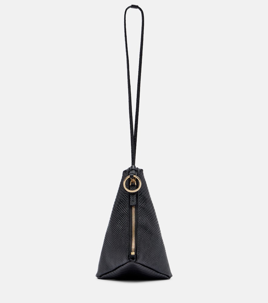 Calvin Klein Collection Solida Mini snake-effect leather pouch with strap