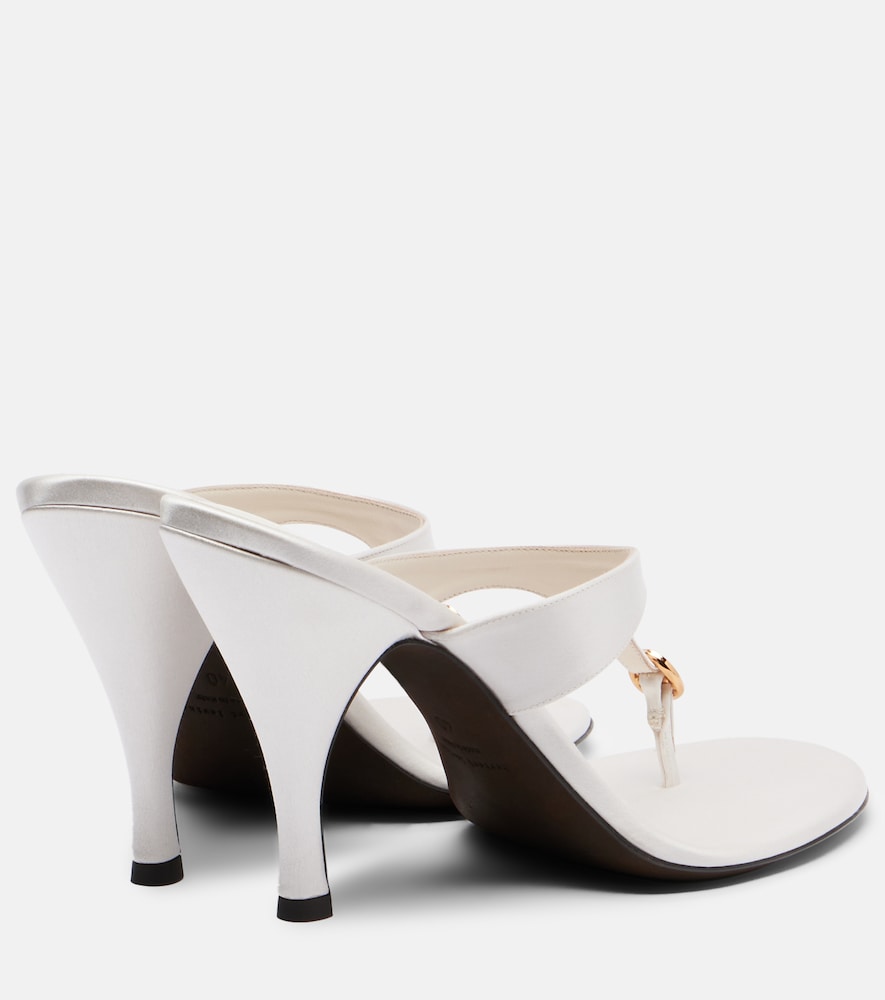 Kiss And Tell Embellished Satin Thong Sandals