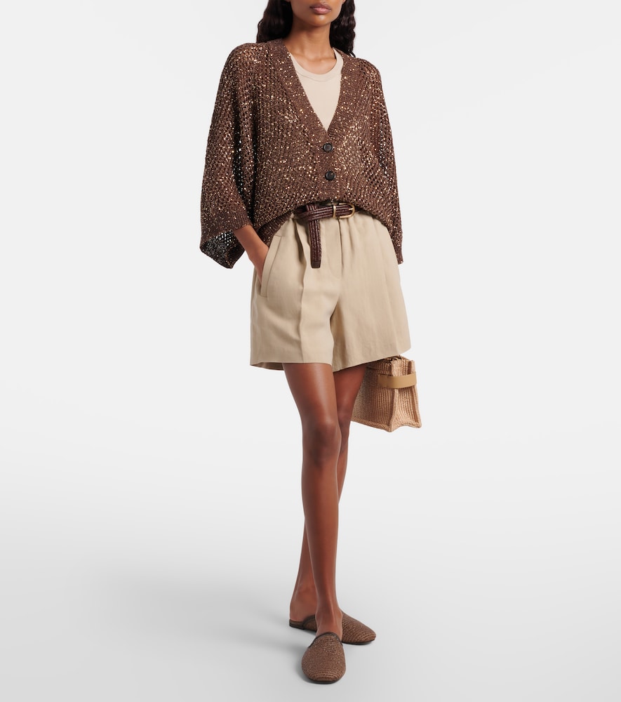 Brunello Cucinelli Open-knit sequined cardigan