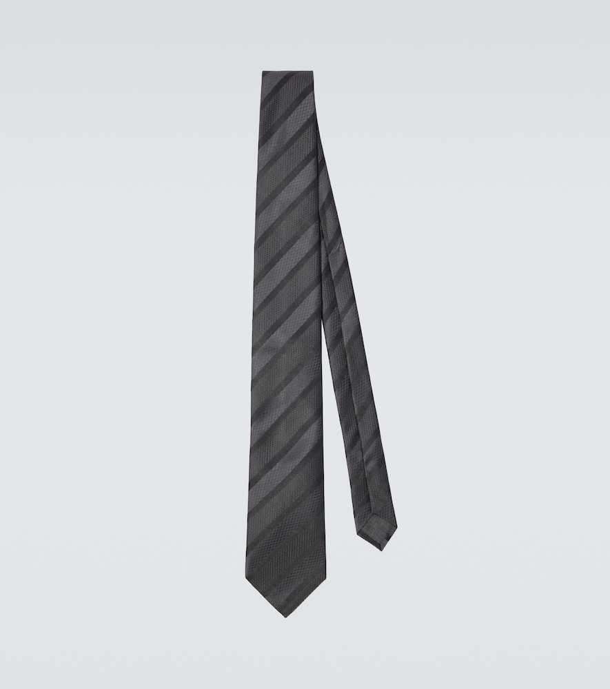 Brunello Cucinelli Men's Grey Striped Silk Tie - Mytheresa