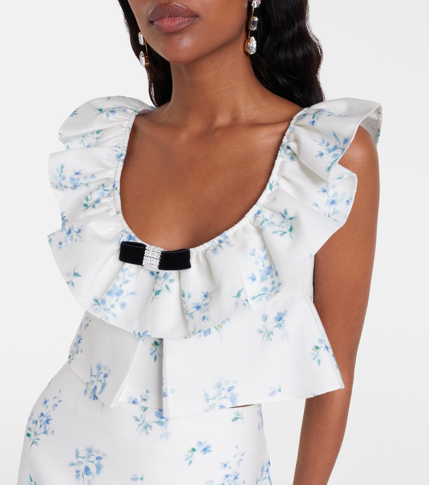 Shushu/Tong Floral Ruffled Cotton And Top