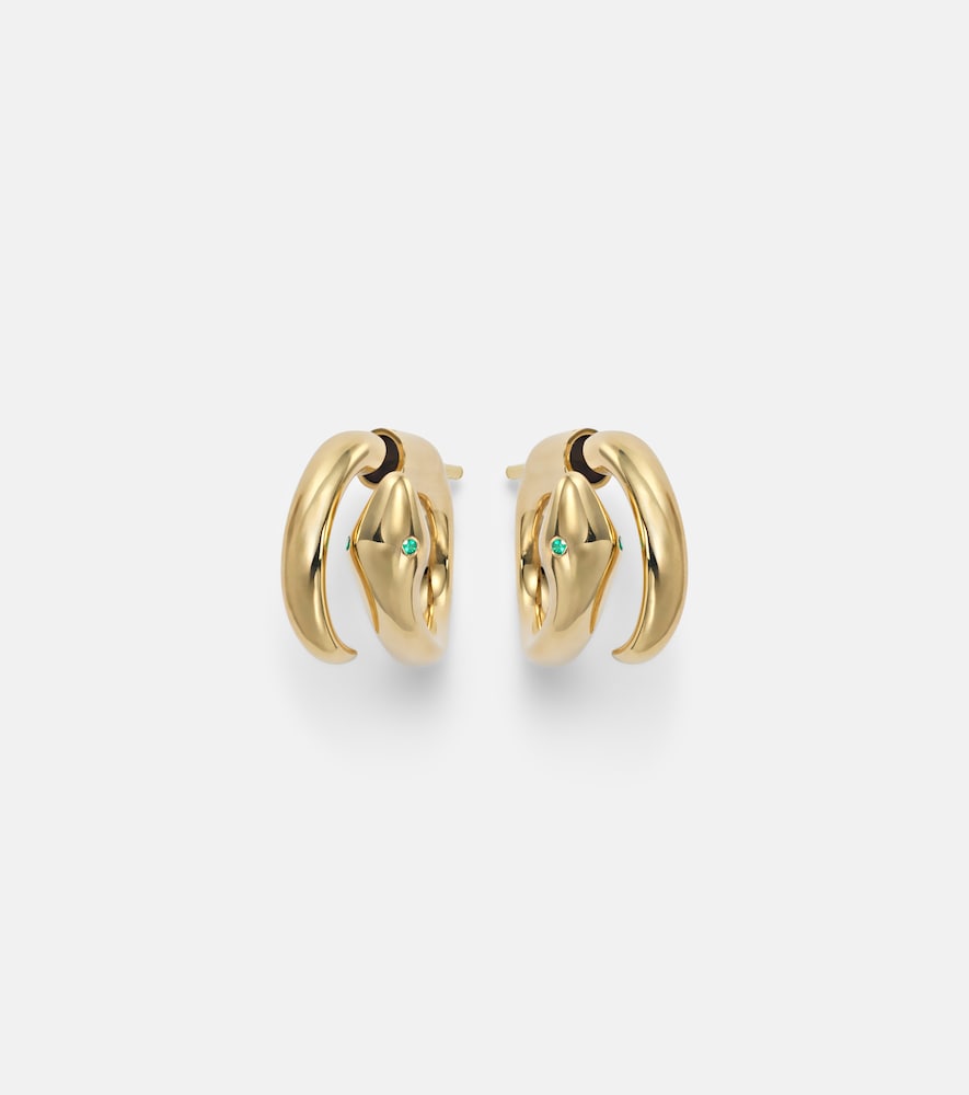 Ileana Makri Spiral Cobra 18kt gold earrings with emeralds | Thumbnail 6 Ileana Makri Spiral Cobra 18kt gold earrings with emeralds | Thumbnail 6