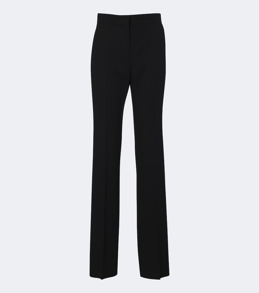 Max Mara Virgin Wool Straight Pants In Black