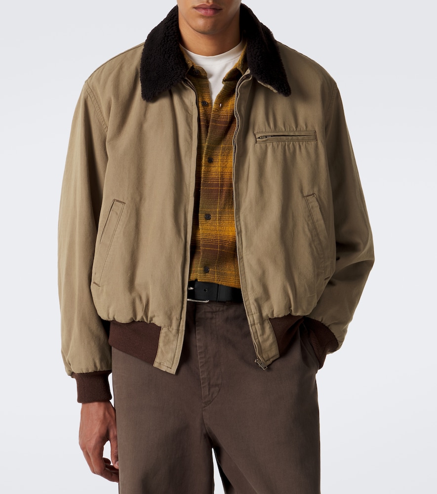 Teddy-Trimmed Cotton And Wool Blouson Jacket