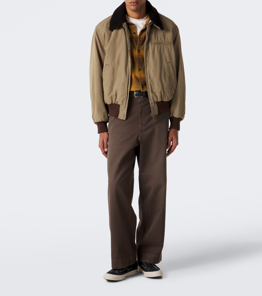 Teddy-Trimmed Cotton And Wool Blouson Jacket