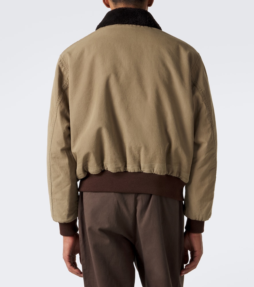 Teddy-Trimmed Cotton And Wool Blouson Jacket