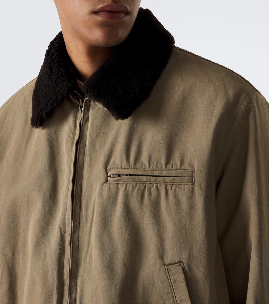 Teddy-Trimmed Cotton And Wool Blouson Jacket